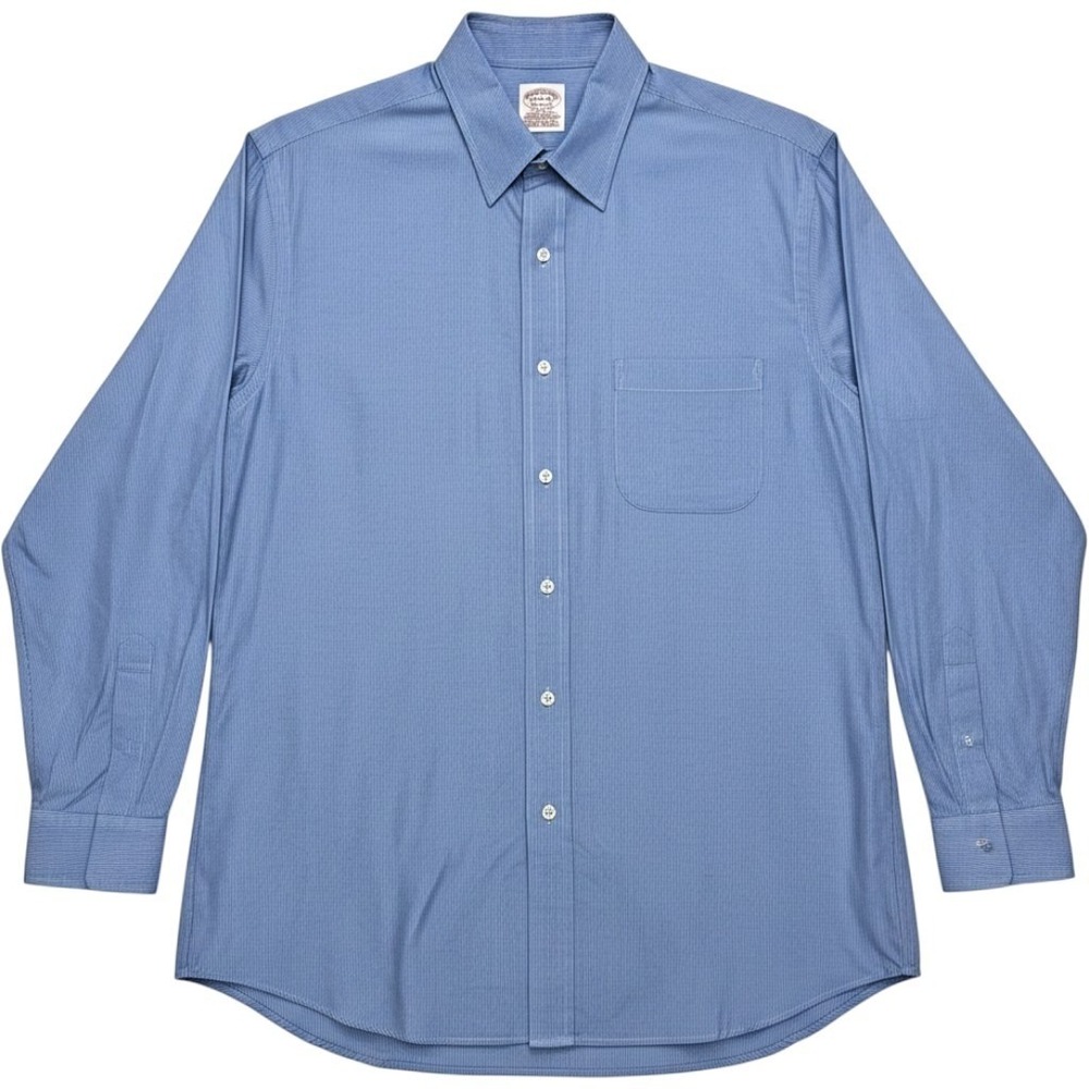 Brooks Brothers Blue Pinstripe Button Down Dress Shirt Mens 17.5 5 XXL Cotton